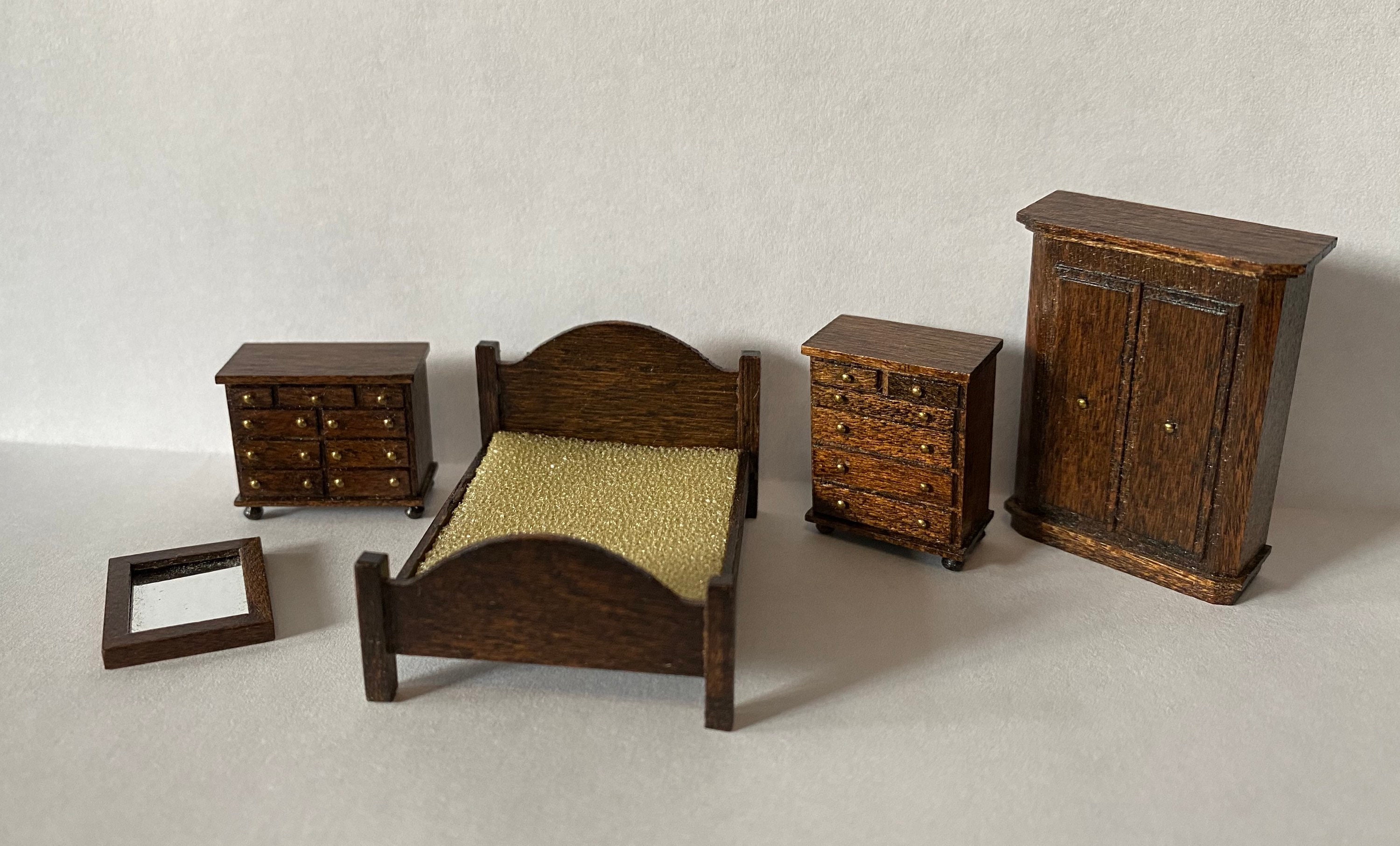 1/4 Scale Miniature Walnut 5 Piece Bedroom Set | Etsy