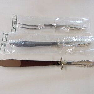 New Lace Point by Lunt Sterling Silver 3 piece carving set never used no monogram