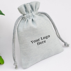 100 Cinza Personalizado Cordão Bolsa Jóias Personalizadas Embalagem Sacola de Lembrancinhas de Casamento - Frete Grátis