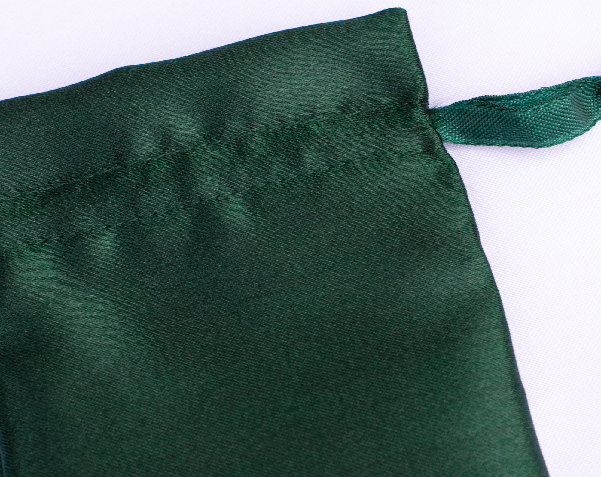 Buy 100 Dark Green Satin Fabric Custom Jewelry Pouch With Logo