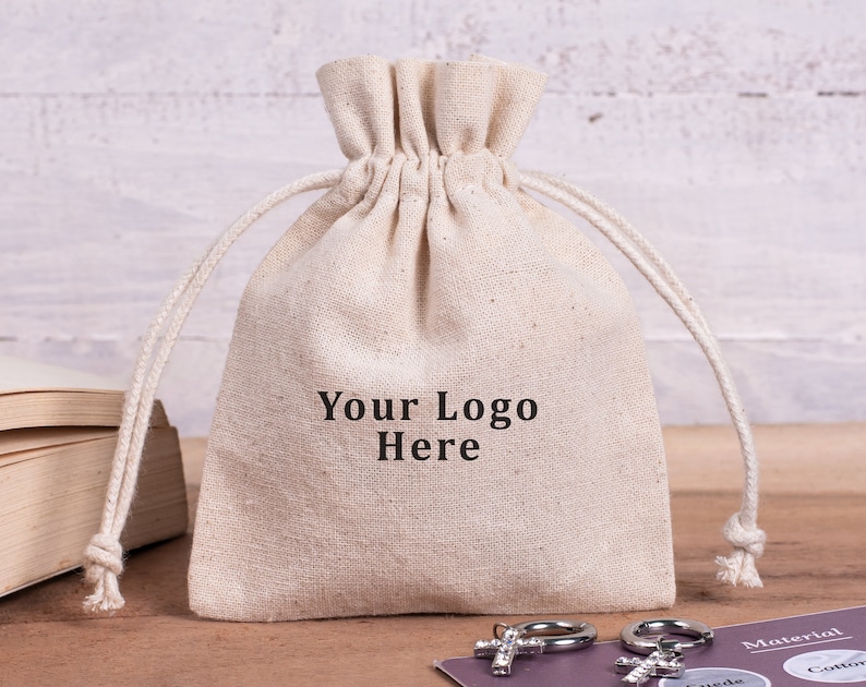 100 Organic Cotton Drawstring Bag Personalized Jewelry Etsy