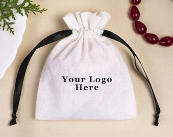 100 Custom Cotton Drawstring Bag Jewelry Package Wedding Favor - Etsy