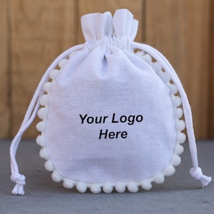 100 sacs d'emballage de bijoux personnalisés écologiques blancs, sacs pour cadeaux avec pochette à cordon, sac d'emballage pour bougies - Livraison gratuite