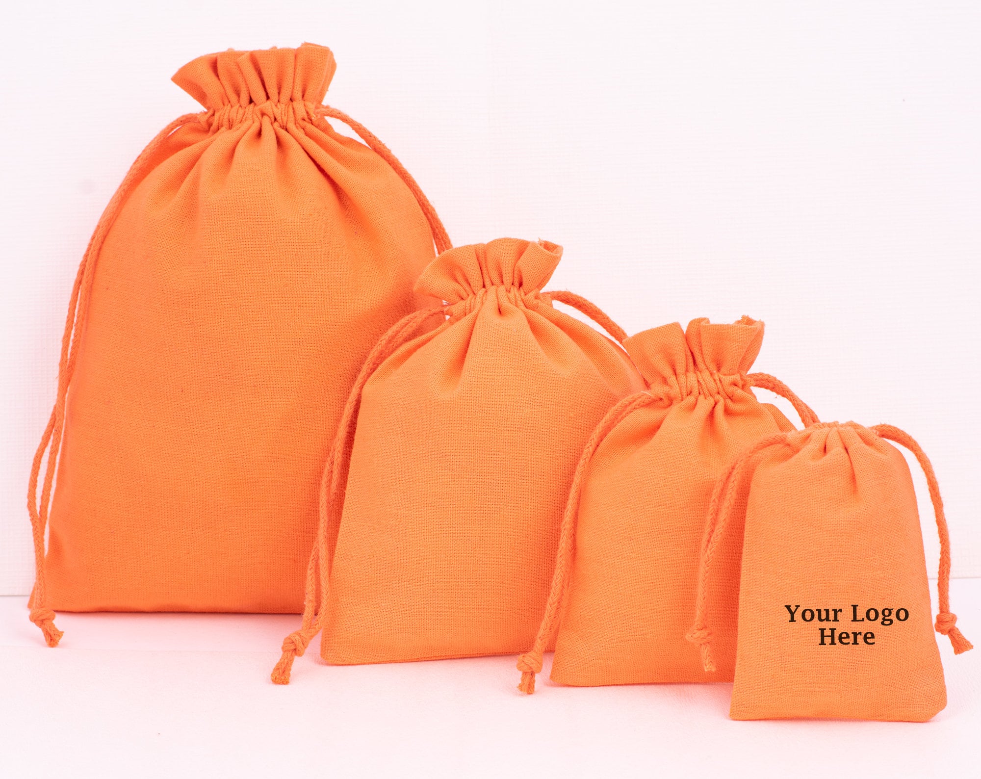 100 Pcs Orange Drawstring Jewelry Packaging Bags, Jewelry Pouch, Cotton  Favor Bag, Wedding Favor Bag, Dust Bag 