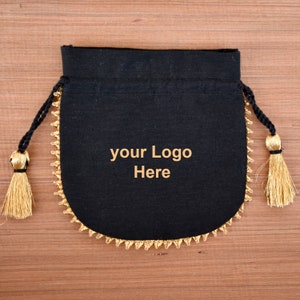 Paquete de 100 joyas de diseñador con logotipo, bolsa de embalaje de joyas ecológica negra, bolsa de joyería personalizada, bolsa de regalo de boda - Envío gratuito