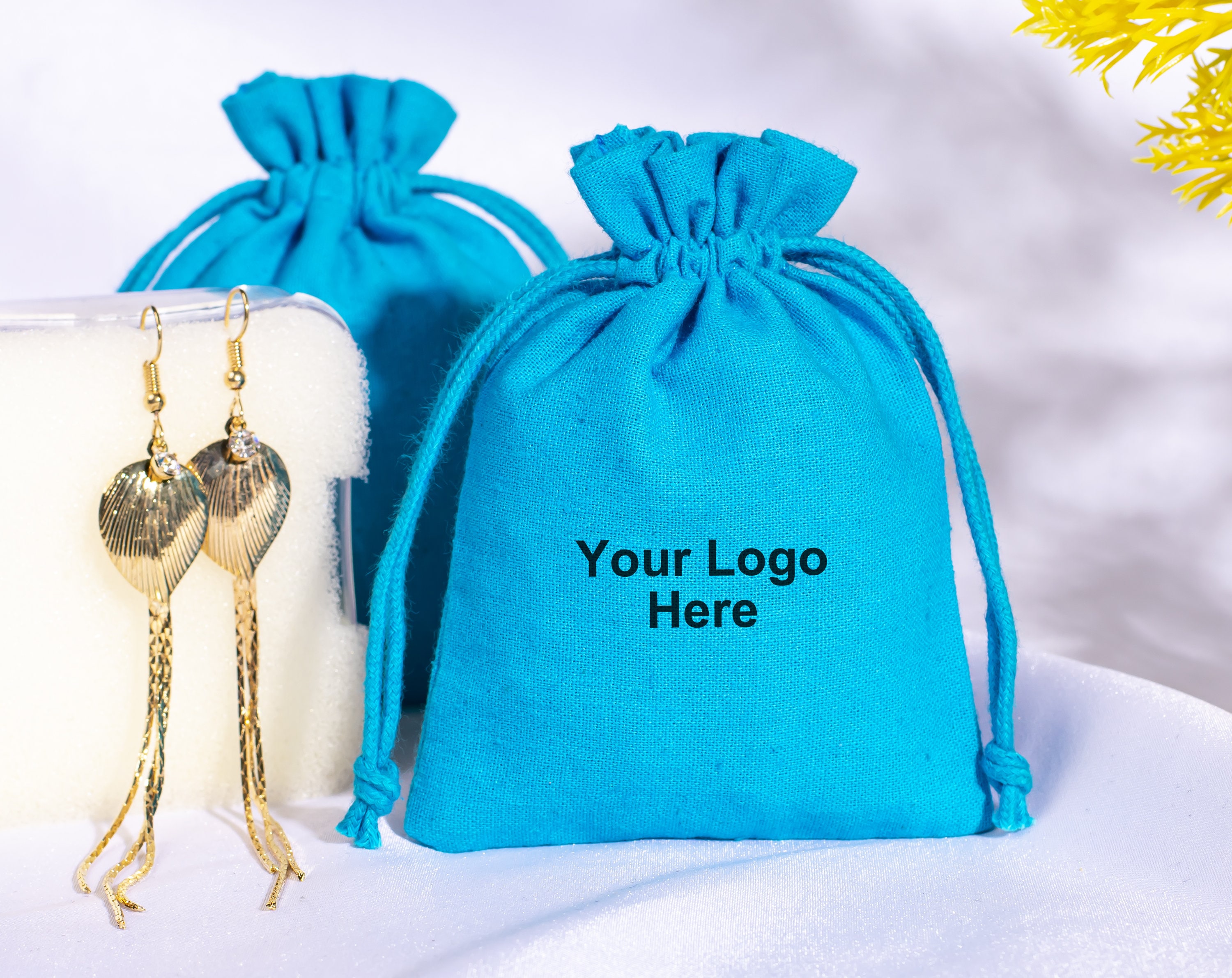100 Custom Drawstring Logo Pouch, Personalized Wedding Favor, Jewelry ...