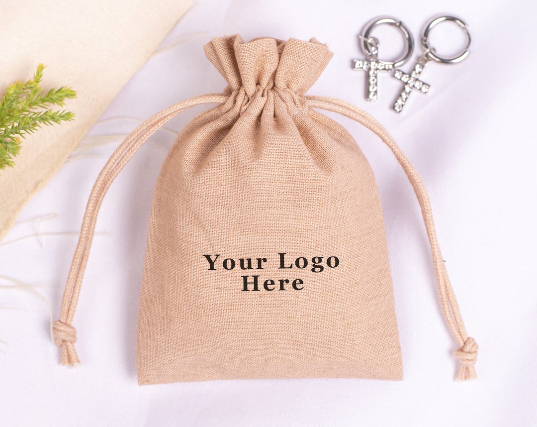 100 Custom Drawstring Jewelry Packaging Bag, Personalized Brand Logo