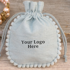 100 Bolsas personalizadas com cordão cinza Embalagem personalizada para joias Sacola para lembrancinhas de casamento Pacote de joias personalizado - Frete grátis