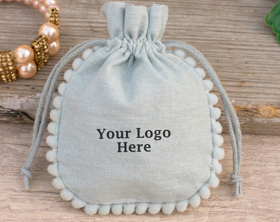 Buy 100 Gray Custom Jewelry Pouch With Logo