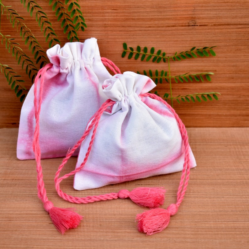 Wedding Favor Bags For Candy Jewelry Packaging Bag Coin Purse 100 Tie Dye Drawstring Pouch Small Cotton Bag