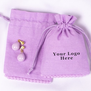 Conjunto de 100 sacolas personalizadas com cordão, sacolas personalizadas com logotipo para embalagem de presente, sacolas de algodão para lembrancinhas de casamento
