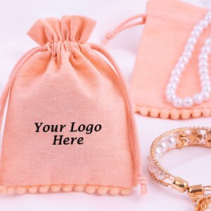 Pack Of 100 Custom Jewelry Packaging Pouches For Jewelry Packaging, Personalized logo Pouches
