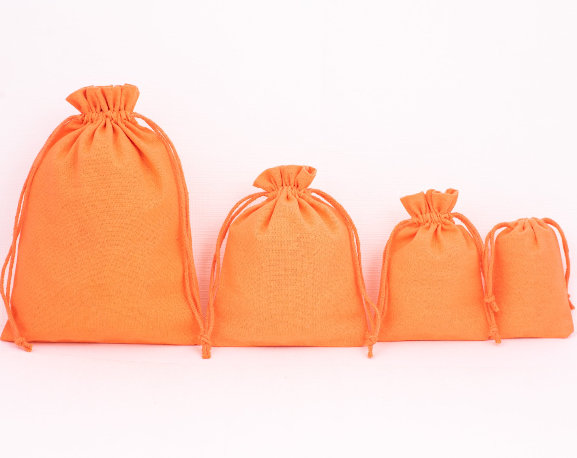 100 Pcs Orange Drawstring Jewelry Packaging Bags Jewelry Etsy