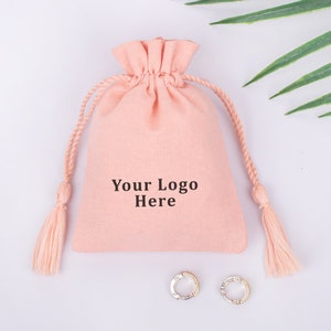 100 Custom Cotton Drawstring Bags: Personalized Jewelry Packaging