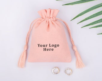 100 Custom Cotton Drawstring Bags: Personalized Jewelry Packaging