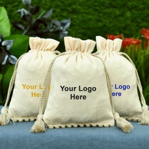 100 sacs d'emballage de bijoux, pochette écologique avec cordon en coton, petit sac en coton, sacs pour cadeaux, pochette cadeau en coton bio