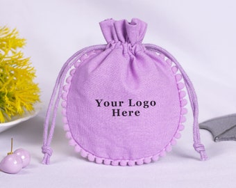 100 Custom Jewelry Package, Drawstring Jewelry Pouch With Logo, Personalized Packaging Bag, Dust, Cosmetic Bag (purple)