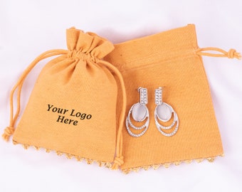 100 Jewelry Accessories Packaging Bags - Necklace Bag, Earring Bag, Bracelet Bag | Cotton Drawstring Gift Packaging Bag