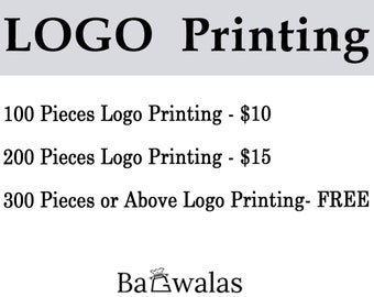 Logo rekent 100 tassen -10 USD, 200 tassen - 15 USD en meer dan 200 logo is gratis