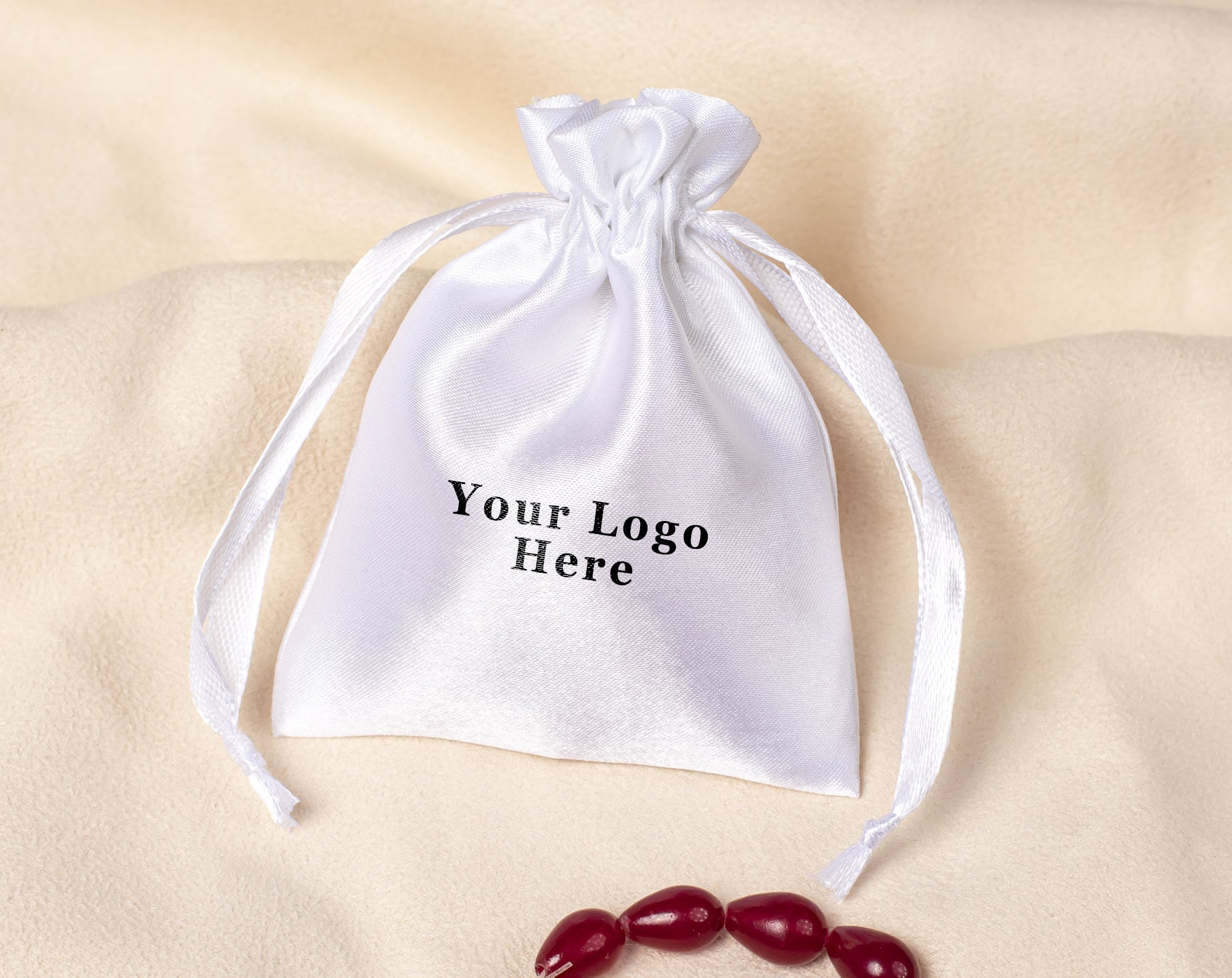 100 Satin Drawstring Bags Custom Jewelry Packaging Logo Bags Etsy
