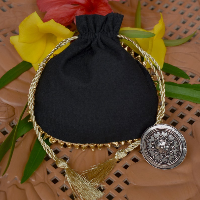 100 Golden Drawstring Pouch With Golden Tassel Personalized Jewelry Packaging Pouch Drawstring Bag