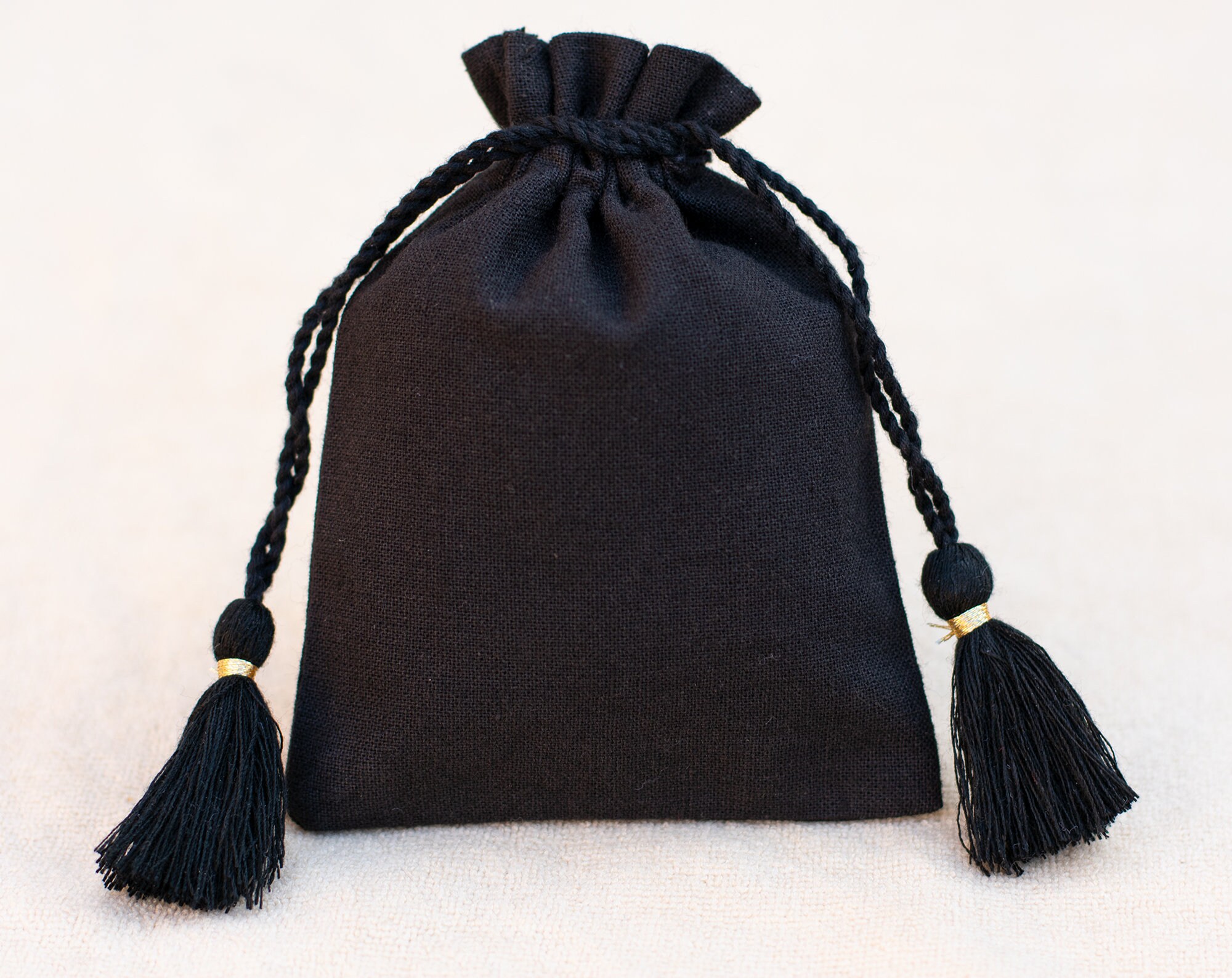 Drawstring Pounch 100 Black Cotton Drawstring Pouch, Perfect Custom Pouches With Logo for ...