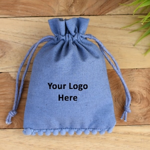 Sac à cordon de 100 coton, sacs pour cadeaux de mariage avec logo personnalisé, sacs d'emballage de bijoux, sacs réutilisables, emballage respectueux de l'environnement