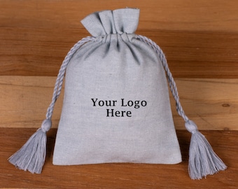 100 Gray Drawstring Bag, Custom Jewelry Packaging Pouch, Wedding Favor Bag Jewelry Package - Free Shipping