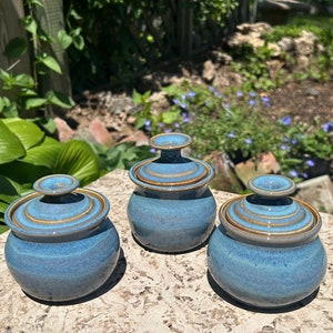 Egg Poacher,Microwave Egg Poacher,Egg Baker,Rutile Blue Glaze,Ceramic,Stoneware,Microwave Safe,Egg Maker,Hand Thrown,signed and dated