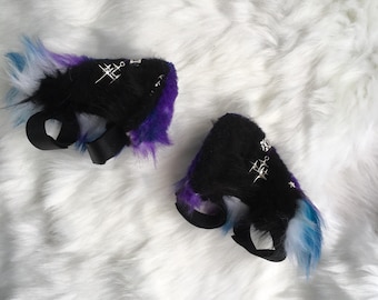 Dark Galaxy-oren, koptelefoonoren, universum, sterren, ruimte, oren van imitatiebont, harige oren, cosplay-oren, anime-oren