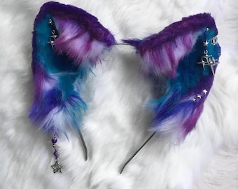 Galaxy Wolf-oren, oren van imitatiebont, harige oren, hond, beer, kat, cosplay-oren, anime-oren