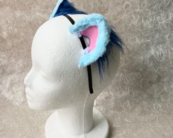 Derpy tijgeroren, blauwe tijgeroren, lichte kleuren, harige oren, oren van imitatiebont, K-pop demonenjagerskostuum