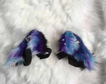 Galaxy-oren, koptelefoonoren, universum, sterren, ruimte, oren van imitatiebont, harige oren, cosplay-oren, anime-oren