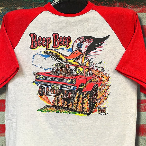 1968 Rats Hole Beep Beep Roadrunner Baseball T-Shirt: Very RARE Design