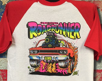 T-shirt Plymouth Roadrunner vintage 1968 : motif trou de rat