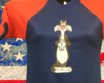 Vintage 1970s Sylvester Looney Tunes Transfer T-Shirt