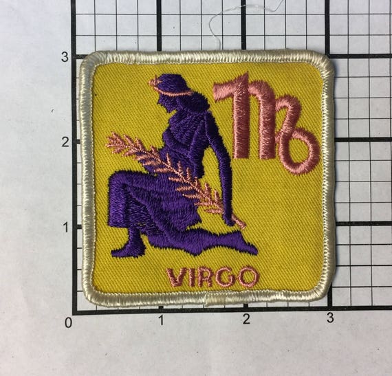 Vintage 1970s Virgo Zodiac Patch: Embroidered Applique
