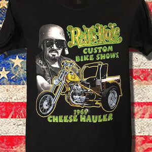 Vintage Big Daddy Rat&#39;s 1969 Cheese Hauler SMALL 100 cotton Black NOS. Kool Soft & Thin. Printed front and back only two left