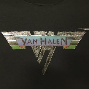 Vintage 70s Van Halen Black Tee: Rare Transfer Print