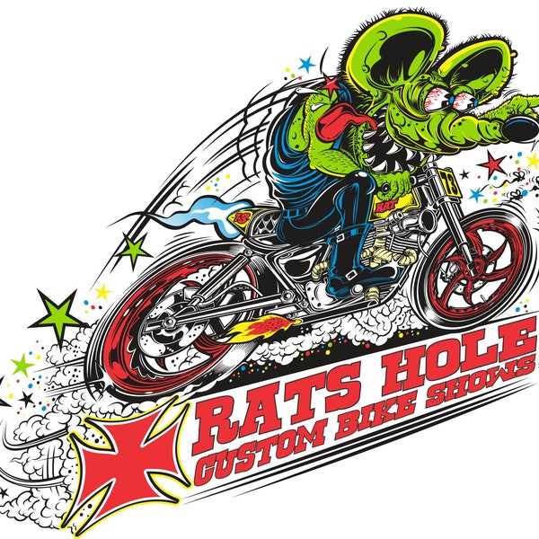 Råtthålsklistermärke: Vintage Big Daddy Rat Fink-konst