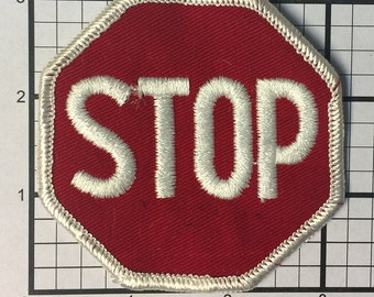 Vintage 1970's Stop Sign patch never sold and stored away over 30 years. Great look for sexy old jeans or a Jacket.