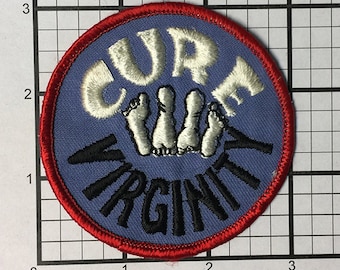 Vintage 1970s "Cure Virginity" Patch: Rare Novelty Apparel
