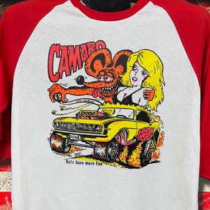 1968 Rats Hole original Camaro Hot Chick. Printed in 68 this transfer was never sold and stored over 30 years. Baseball Red & White LAST FEW