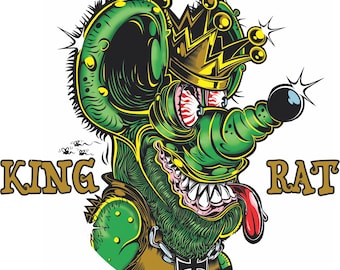 Rat's Hole King Rat Big Daddy Rat fink Full Color UV protective So Kool and Sexy Cheap Hot Vintage King Rat vinyl sticker
