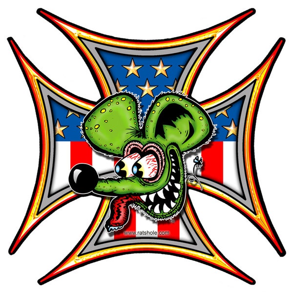 Rat es Hole Sticker zum Kleben auf Werkzeugkasten Rat Rod oder fast alles. Big Daddy Ratte Fink Vollfarbe UV-Schutz So Kool Billig Hot Vintage