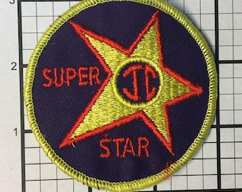 Vintage 1970s Super Star Patch: Rare Embroidered Applique