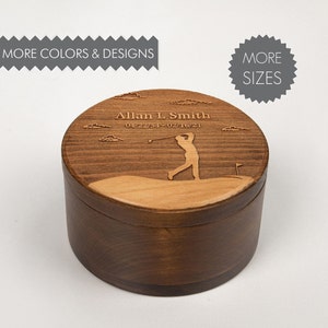 Men urn for human ashes Golf personalized keepsake wooden urn Adult Cremation Urn Custom Urn Keepsake Urn For Brother For Dad For Papa
