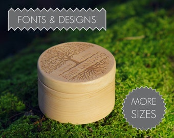 Small urn for human ashes Tree of life engrave Custom wooden Personalized keepsake funeral Cremate memorial box Child urn Biodegradable