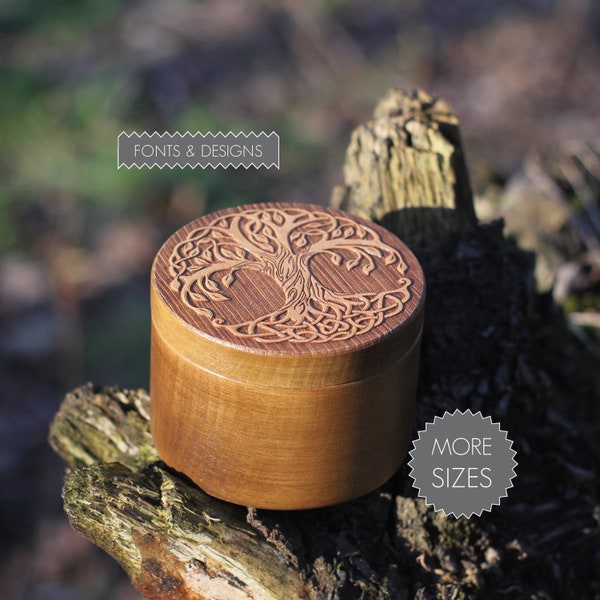 Tree of life Personalized wedding viking engagement ring box Proposal Willow engagement ring box gift for her him woman Rustic Celtic Custom