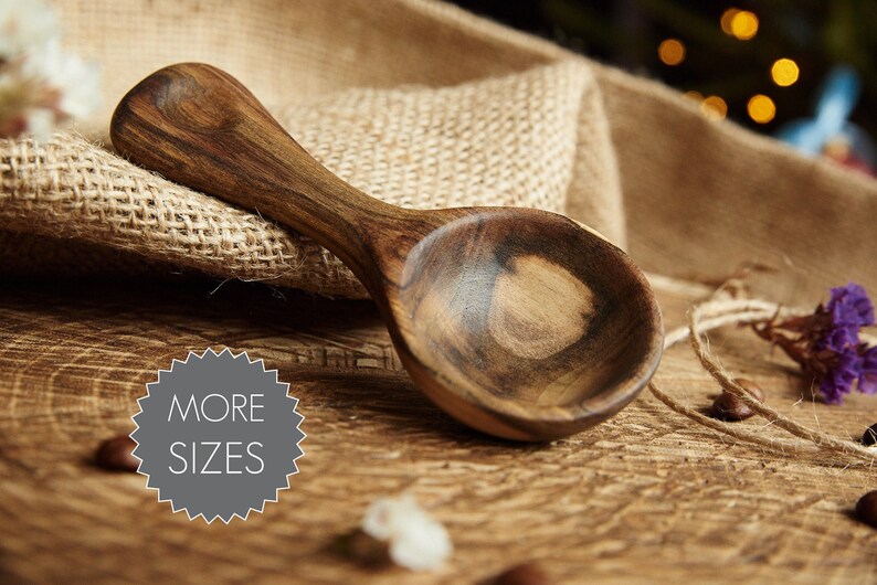 Coffee scoop personalized Walnut wood spoon tablespoon Cooking Etsy